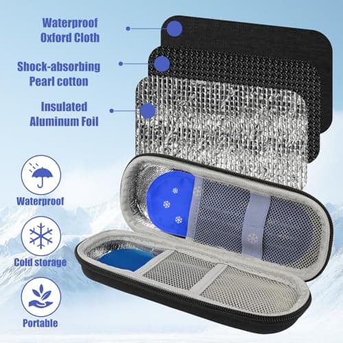 YILUXIANGYANG Insulin Pen Case, Portable Insulin Cooler Travel Case with 2 Ice Packs,Diabetic Supplies Insulin Pen Case, Medicine Cooler for Travel Insulin Case Diabetic Bag (Grey, 1 Set) — view 6
