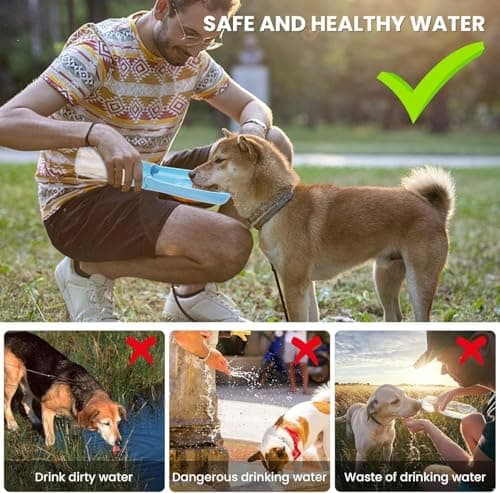 Canareen Foldable Travel Dog Water Bottle for Dog Cat Outdoor(550ml, Blue) — view 6