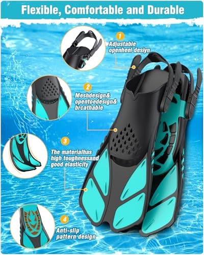 Lealinga Snorkel Set Adults with Flippers, Anti-Fog Snorkel Set — view 5