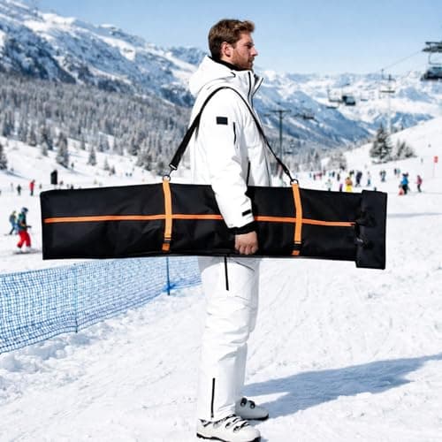 Rolling Ski Bag and Ski Boot Bag Combo, Fully Padded Snowboard Bag with Straps and Handles, Wheeled Ski Bag for Snowboards Skis Boots Jackets, Holds 2 Pairs of Skis — view 4