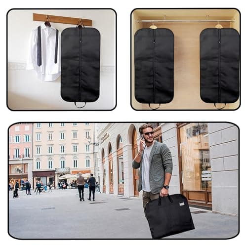 3 Pcs Suit Bags for Men and Shoe Bag Set, 60x120cm foldable Suit Carriers for Men, With zipper Travel Garment Bags, Durable and Breathable Suitable for Travel Business and or Storage — view 5