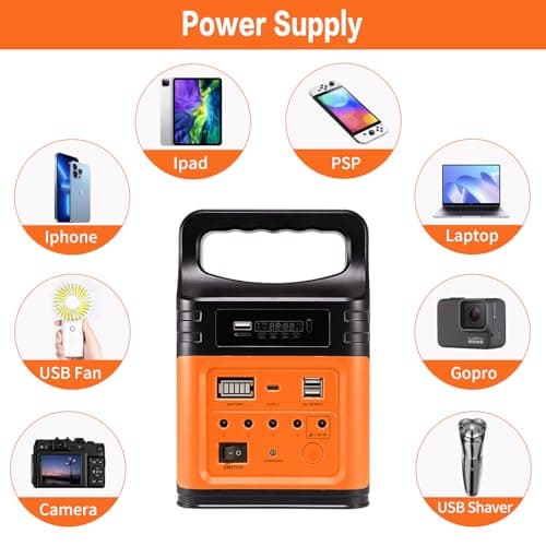 VCLPOWER 75Wh LiFePO4 Power Station 12V 9V USB C with 10W Solar Panel — view 5
