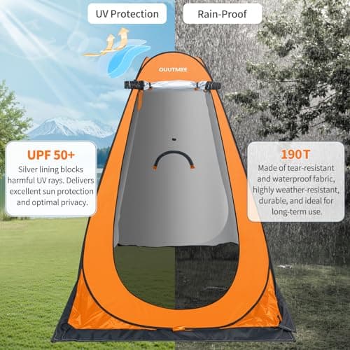 OUUTMEE Pop Up Camping Shower Tent, Toilet Tents for Camping Privacy — view 3