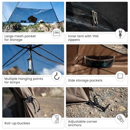 OneTigris JOVIAN 4 Person Camping Tent - 3 Season Family Shelter for Outdoor Backpacking With 2000mm Outer Tarp, 5000mm Bottom & Waterproof Floor Mat — view 5