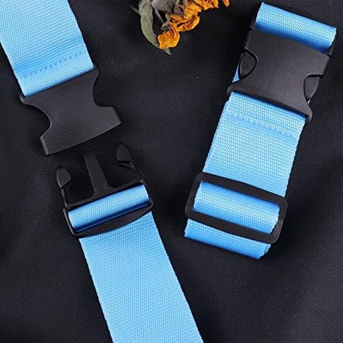 Luggage Suitcase Straps Set, Travel Accessories Thickened Luggage Belt with Quick Release Buckle, Adjustable Black Travel Luggage Straps for Suitcase Baggage (Blue, 4 PCS Set) — view 3