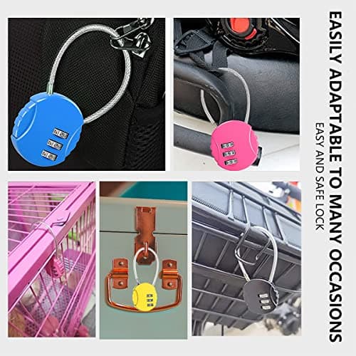 Fantasyon 4Pcs Combination Padlocks, 3 Digit Multicolor — view 6