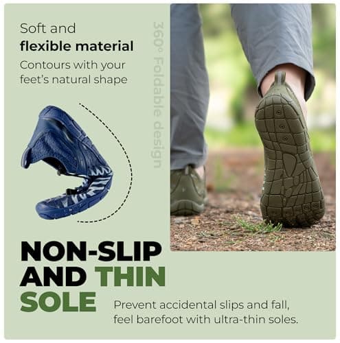 Hike Footwear HF Signature Healthy & Non-Slip Breathable Barefoot Shoes Flexible Lightweight Daily Wear Walking Shoes Unisex, Prussian Blue, 37.5/38 EU Weit — view 3