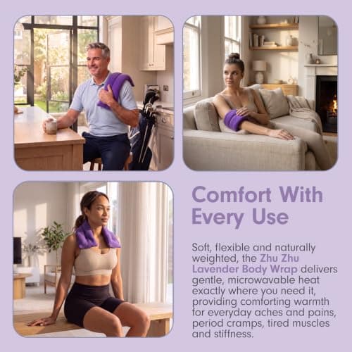 Zhu-Zhu Wheat Bags Microwavable Lavender Body Wrap Heat Pad, Purple Fleece — view 4