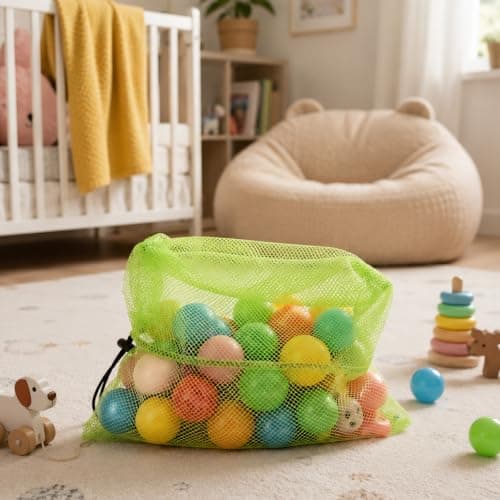 6 Pcs Mesh Drawstring Bags 17x14 Inch, Breathable Nylon Net Storage Bags — view 5