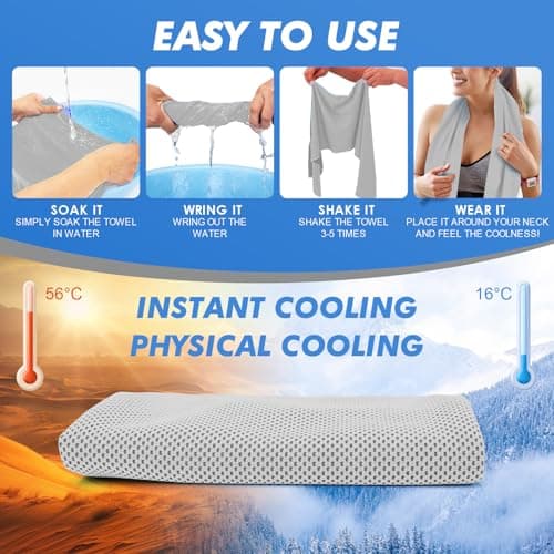 CSITE 6 Pack Cooling Towels (120x30cm) for Neck and Face, Ice Towel for Hot Weather, Soft Breathable Chilly Gym Towels, Microfiber Towel for Work Out, Yoga, Running, Camping & More Activities — view 2