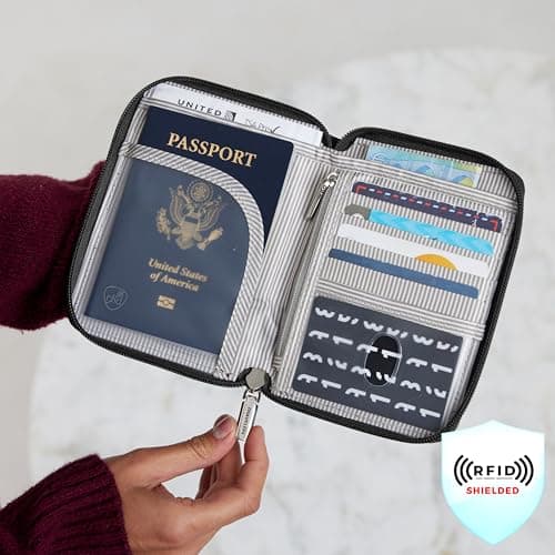 Travelon RFID Blocking Passport Zip Wallet, Ocean, 4 x6 .5, RFID Blocking Passport Zip Wallet — view 4
