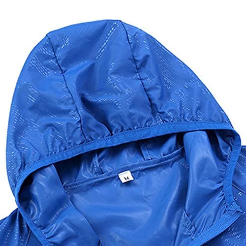 Womens Lightweight Waterproof Jacket Unisex Packable Windbreaker Active Outdoor Jacket Ladies Outdoor Trench Coats Zipper Rain Jacket Quick Dry For Hiking Walking Blue L — view 4