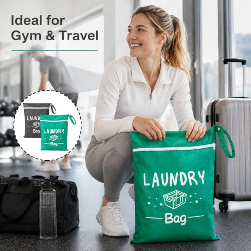 2 Pack Small Travel Laundry Bag, Small Laundry Wet Bag for Home and Travel — view 6