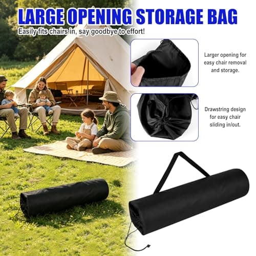 Goktvai 2pcs Large Camping Chair Bags Replacement for Coleman (Black) — view 6