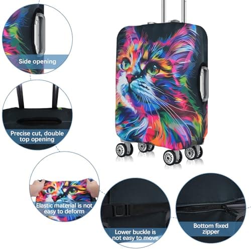 Chostky Travel Luggage Cover, Elastic Washable & Stretchable Suitcase Protector, Anti Scratch Travel Suitcase Cover, Approved Travel Accessories Baggage Covers Luggage Protector Suitcases Large (M+) — view 3