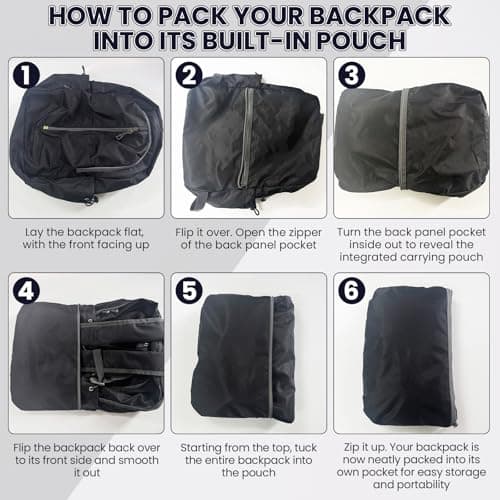Lesbyit 30L Foldable Waterproof Lightweight Rucksack for Men Women — view 6