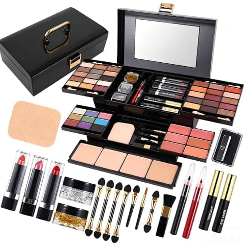 All in One Full Makeup Kit, Makeup Gift Sets for Women, Make Up Set for Teenage Girls with Foundation, Eyeshadow, Lipstick, Eyeliner - Complete Cosmetic Gift Set for Beginners and Professionals