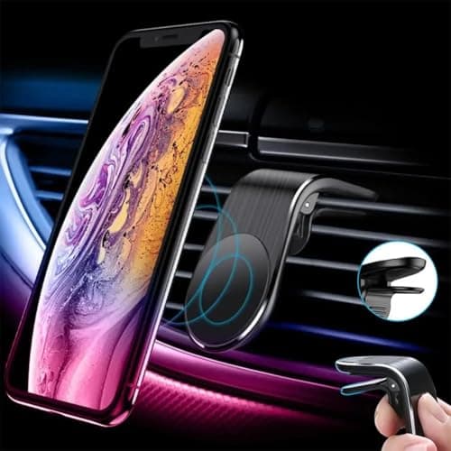 Woniyal Magnetic Car Phone Holder for Nissan Navara NP300 2015-2022, Magnet Car Mobile Air Grilles Ventilation Phone Holder L Type Air Vent Clip Mobile Mount Mobile Phone Holders,Gold — view 6