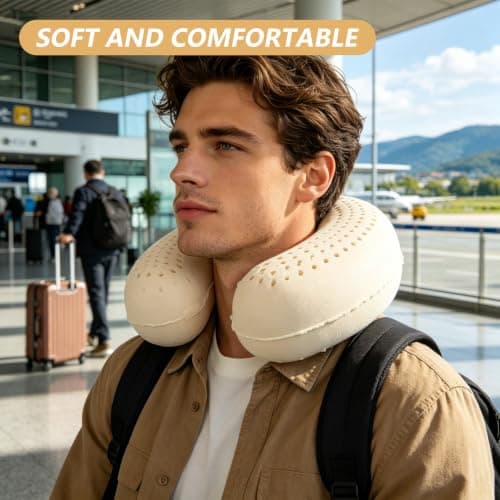 OSOLADY U Shaped Neck Pillow Natural Latex Ergonomic Neck Support Pillow — view 6
