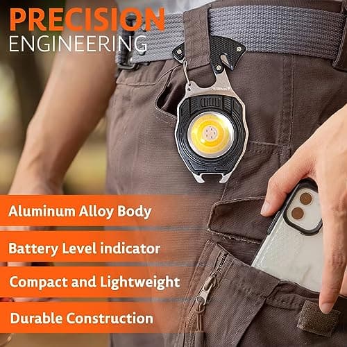 GUARDMAN Survival Tool Fire Starter Emergency Light Carabiner Multi-tool Screwdriver Whistle Bottle Opener Hiking Outdoor Father’s Day Gift For Dad Hunting Pocket Multi Use Stocking Stuffer — view 5