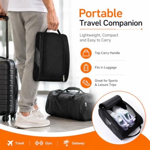 Shoe Bag 37x24cm, Waterproof Breathable Boot Pouch Football & Golf Shoes — view 3