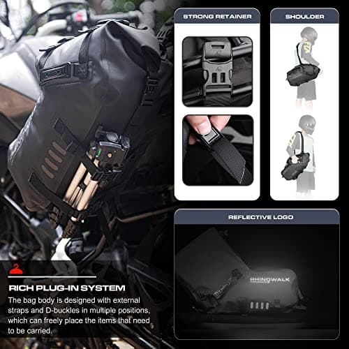 Rhinowalk Motorcycle Saddle Bag Waterproof 18L (9L*2) Motor Saddlebags Side Bags Pannier Bag Trunk Motorcycle Accessory — view 6