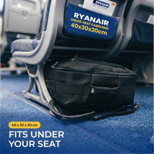 Aerolite 40x30x20 Ryanair Wizz Air Under Seat Backpack Rucksack Bag Black — view 4