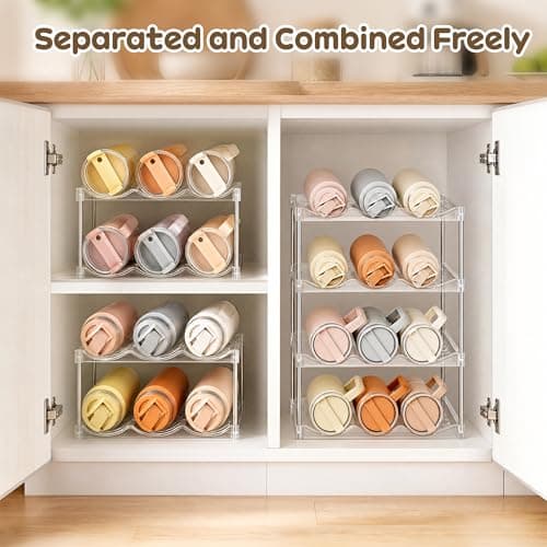HENTPTD Stackable Water Bottle Organiser, Wine Bottle Holder for Cupboard — view 4