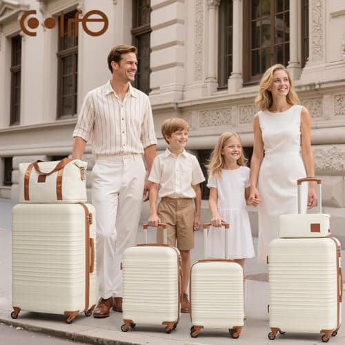 COOLIFE Luggage Sets 6 Piece 16 20 24 28 Inch Suitcase Set ABS+PC Shell TSA — view 2