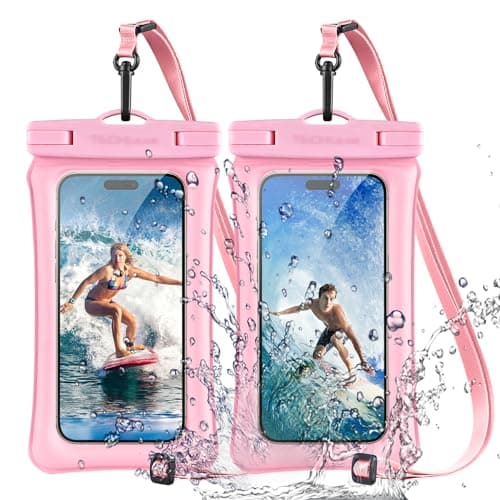 TECHGEAR Waterproof Phone Pouch, [2 Pack] IPX8 Floating Case for Swimming, Waterproof Phone Bag with Lanyard Compatible for iPhone 17 16e 16 15 14 13 12, Samsung S25 S24 S23 Ultra A17 A16 A36 A56 etc