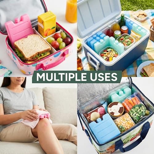 Zuvo Freezer Blocks 6 Pack, Reusable Ice Packs for Coolers, Lunch Boxes — view 3