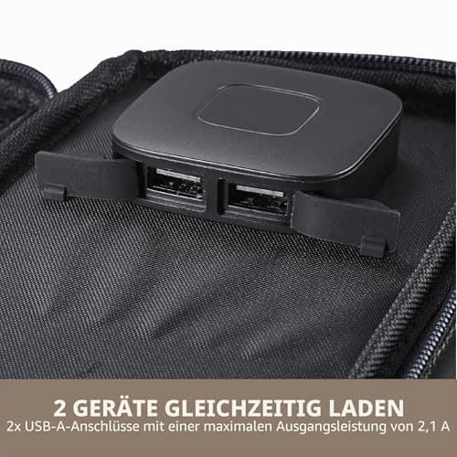 ELECOM NESTOUT 2-Panel Solar Charger 14W (Olive) & 15000mAh Outdoor Power Bank (Black) – Bundle — view 4