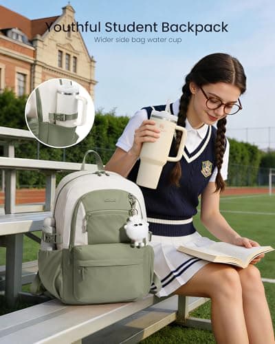 LOVEVOOK 17 Inch Laptop Backpack for Women, Waterproof School Work Bag — view 2