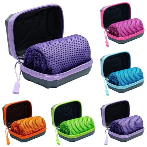 5 Pack Instant Cooling Microfibre Towels 30x80cm, Breathable Quick Dry Ice Cool Sweat Towels for Hot Weather Gym Running Yoga Men Women Children (orange,green,purple,sky blue,hot pink)
