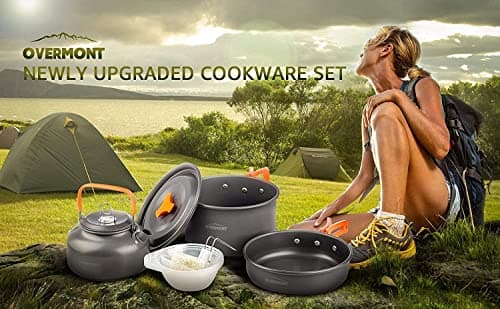OVERMONT Camping Cookware Set Outdoor Cooking Kettle Mess Kit — view 6