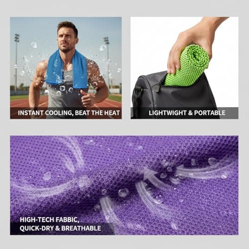 XIMU-SHANGDIAN 8 Pack Cooling Towels for Neck – Instant Cool Down Towel with UV Protection, Soft & Breathable, Perfect for Golf, Sport, Running, Gym, Camping, Fitness, Workout & Outdoor Activities — view 6