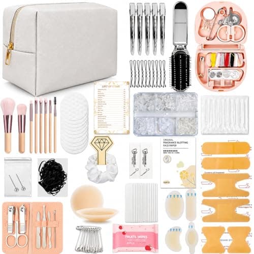 Emergency Kit for Women – Mini Emergency Kit with 50+ Bridal Suit Essentials, Purse Essentials Kit, Wedding Day Survival Kit, Emergency Bride Kit, Women’s Emergency Kit, Wedding Survival Kit