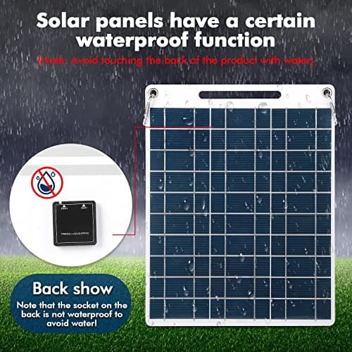 Jadeshay Solar Panel,30W 5V Solar Charger with 2 USB Ports Polycrystalline Silicon Waterproof Portable Power for Camping Climbing Hiking Travel Compatible with Smartphones and Other Electronic Devices — view 5
