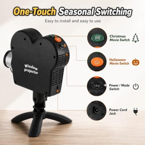 Halloween & Christmas Window Projector Lights with 12 Built-in Movies — view 4