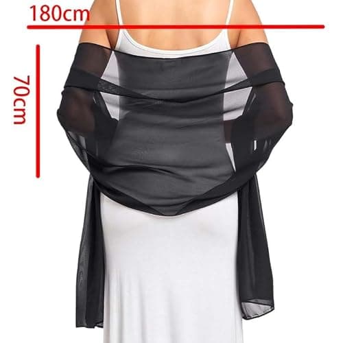 Women’S Solid Color Wraps for All Seasons,Chiffon Shawls and Wraps Women 180 * 70 CM Lightweight Long Sheer Scarfs Fashion Shawl Weddings Bridal Bridesmaids Proms Evening Party Scarf Rose Gold — view 3