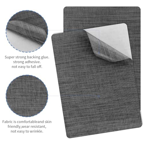 AXEN 2PCS Fabric Repair Patches, Self-Adhesive Linen Patch for Furniture, Couch, Sofa, Tote Bag, Car Seat, Dark Grey — view 3