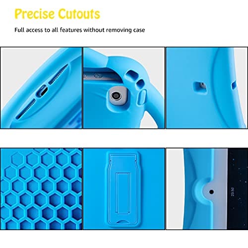 TopEsct Kids Case for 7.9 inch iPad Mini 5th/4th/3rd/2nd/1st Gen (Old Model) Silicone Shockproof Protective Cover with Built-in Handle Stand and Strap (Blue) — view 5