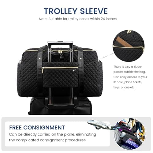 LOVEVOOK Travel Duffle Bag for Women, Weekend Overnight Bags Waterproof — view 4