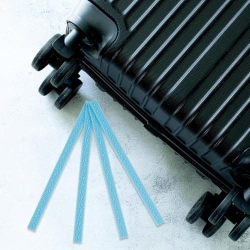 DIYEAH 4pcs Silicone Luggage Wheel Covers for Suitcase Sky Blue Quiet Shockproof Protection Easy Fit — view 4