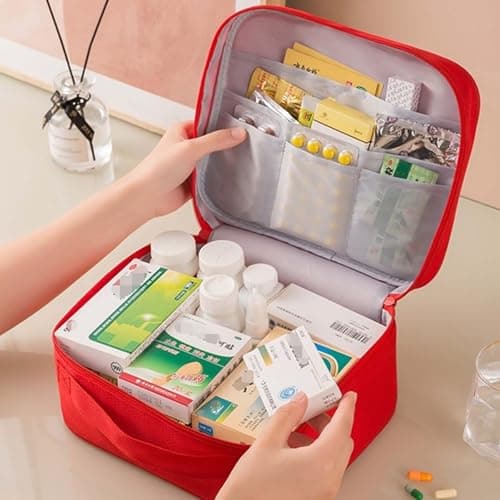 Disnace Travel Medicine Bag, Portable Mini First Aid Kit, Empty First Aid kit, Medical Kits Empty Bag, Travel Mini First Aid Pouch, Medicine Storage Bag for Camping & Home First Aid Kits — view 3