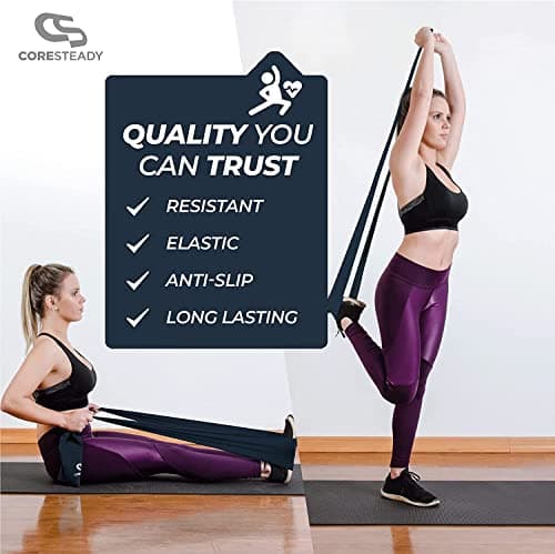 Coresteady Resistance Band For Men & Women - Exercise Band to Build Strength, Flexibility, Muscle & Tone - For Fitness, Stretching, Pilates, Physio & Yoga - With Exercise e-Guide — view 3