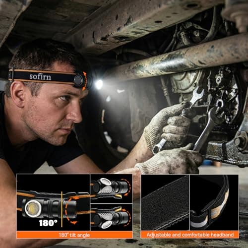 Sofirn HS10 Mini Headlamp 1100 Lumens, USB Rechargeable LED Headlamp with 8 Modes, Waterproof LED Flashlight with 5000K High 90CRI for Running, Jogging, Hiking, Fishing — view 6