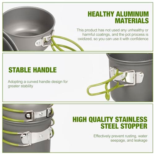 Camping Cookware Set with Camping Pots Pans and Bowls Set for 1-2 People — view 5