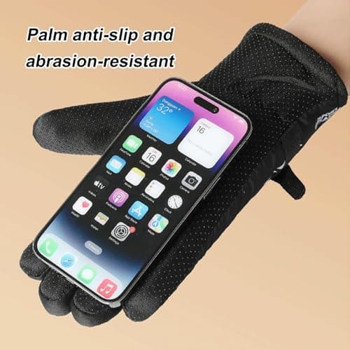 BSITSSS 2 PCS Thermal Gloves Winter, Ski Gloves Touchscreen Windproof, Pink Purple Anti-Slip Ski Mittens for Skiing Snowboarding Running Cycling Hiking Snow Outdoor Sports — view 4