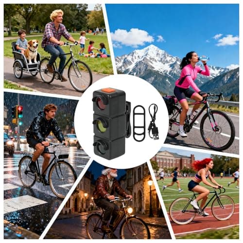 Cycling Rear Light Sensing Rechargeable Traffic Lamp Waterproof — view 4